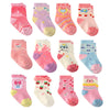 12 Pairs Toddler Girl Grip Socks Non Skid Cotton Crew Socks, Baby Socks Girl Anti Slip Socks For Kids Girls (12 Pairs Princess,