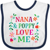 Inktastic Nana And Poppy Love Me Baby Bib White And Navy 3012F