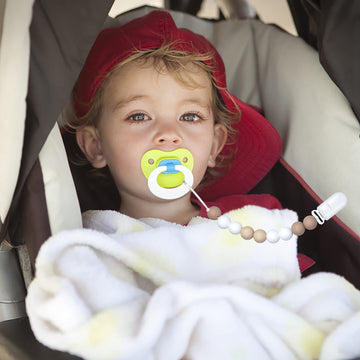 Pacifier Clips For Baby Boys Girls Paci Clip Holder Birthday Gift 2 Pack (Ivory White)