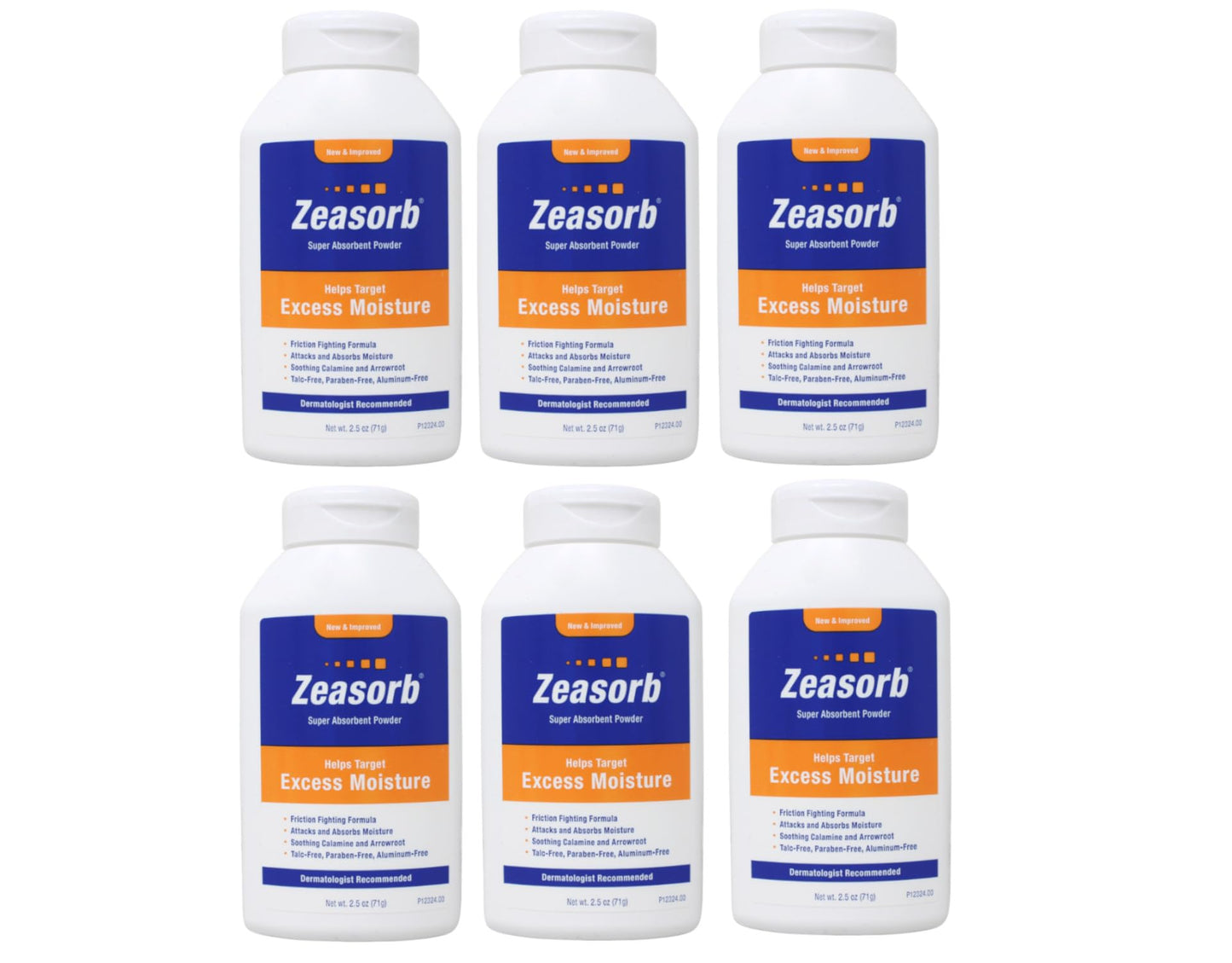 Zeasorb Prevention Super Absorbent Powder - 2.5 Oz, Pack Of 6