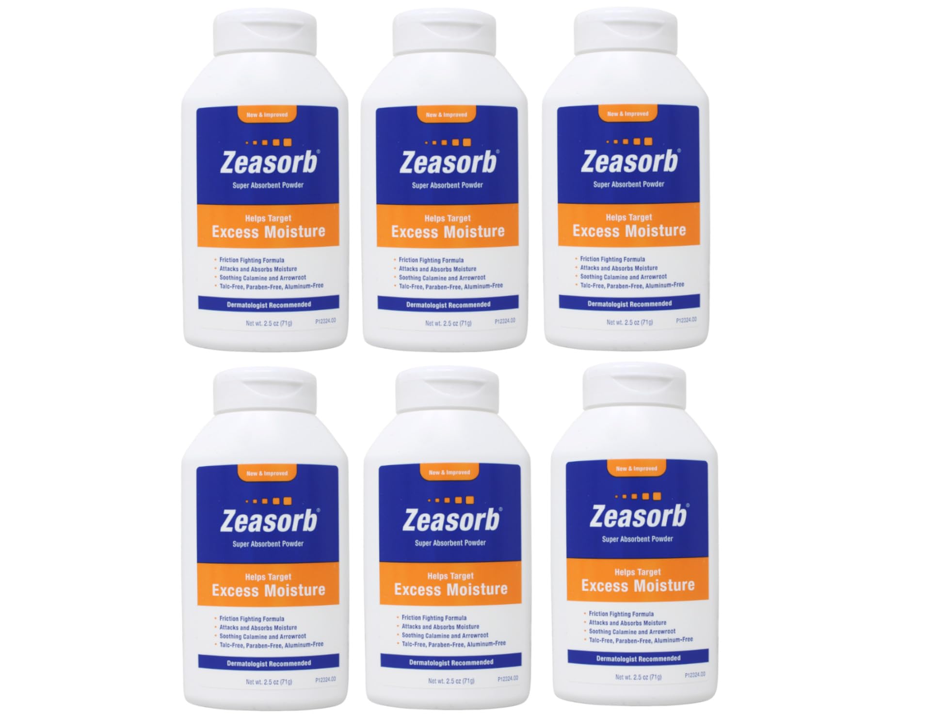 Zeasorb Prevention Super Absorbent Powder - 2.5 Oz, Pack Of 6