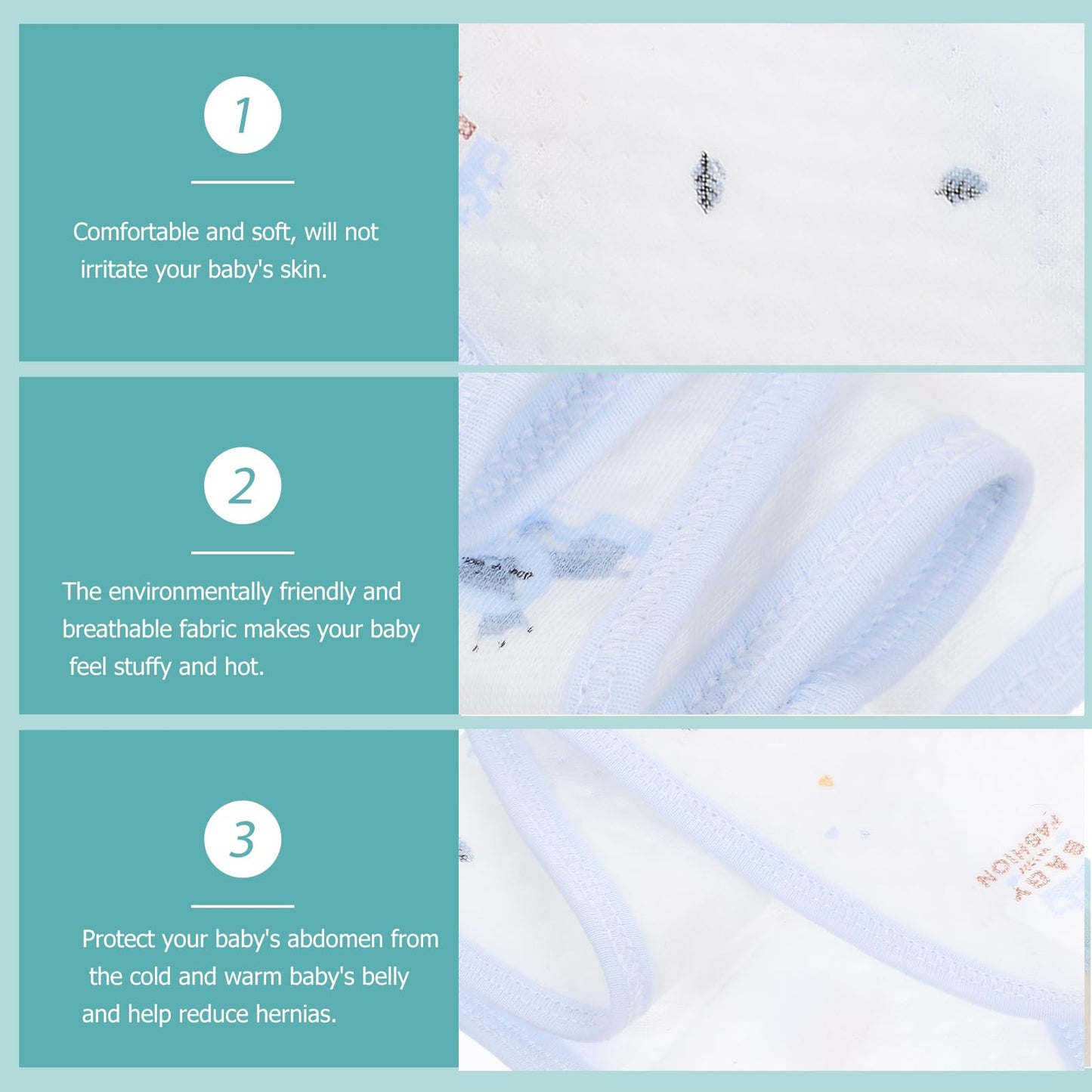 Ultnice 3Pcs Cotton Baby Belly Band Newborn Umbilical Cord Protector Baby Umbilical Cord Belly Cover Newborn Waist Support Belly