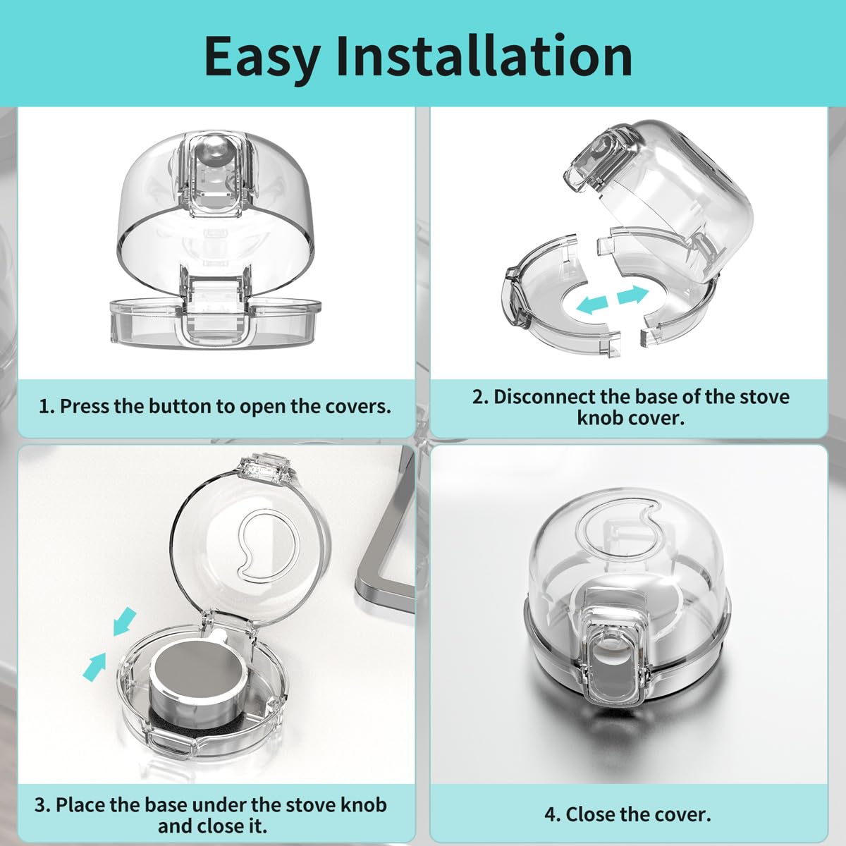 Stove Knob Covers (5-Pack) - Child Proof Gas Stove Knob Locks, Baby Proofing Safety Covers For Gas Stoves & Ovens, Heat Resistan