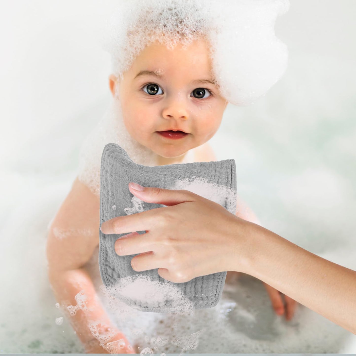 Migiol Baby Burp Cloth 100% Cotton Newborn Cotton Muslin Burp Cloth 10X20 Inches (Blue & Green 5 Pieces)