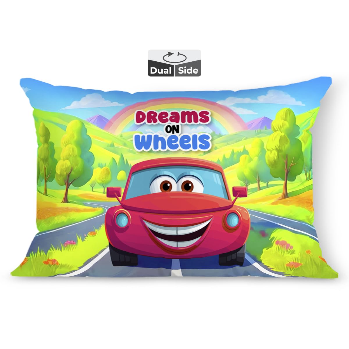 Brizberry Kids Pillow Cushion With Super Soft Fabric | Animal & Cartoon Prints | 12X18 Inches (Design 6)