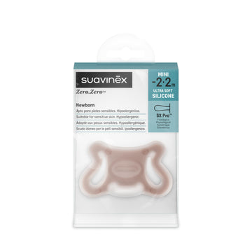 Suavinex Zero Zero Silicone Baby Pacifier W/Sx Pro Physiological Pacifier Nipple (-2-2M), 2Pk, Light