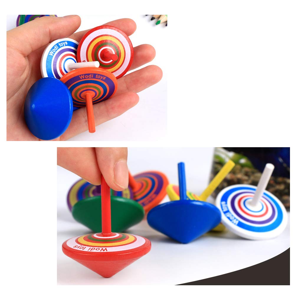 Colorful Painted Wood Spinning Tops, Kids Novelty Wooden Gyroscopes Toy, Assorted Standard Tops, Flip Tops, Kindergarten Educati