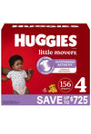 Huggies Little Movers Diapers, Size 4-22-37 Pounds (156 Count)