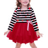 Baby Girls Valentines Day Tutu Dress Holiday Red Heart Striped Dresses 1-2T