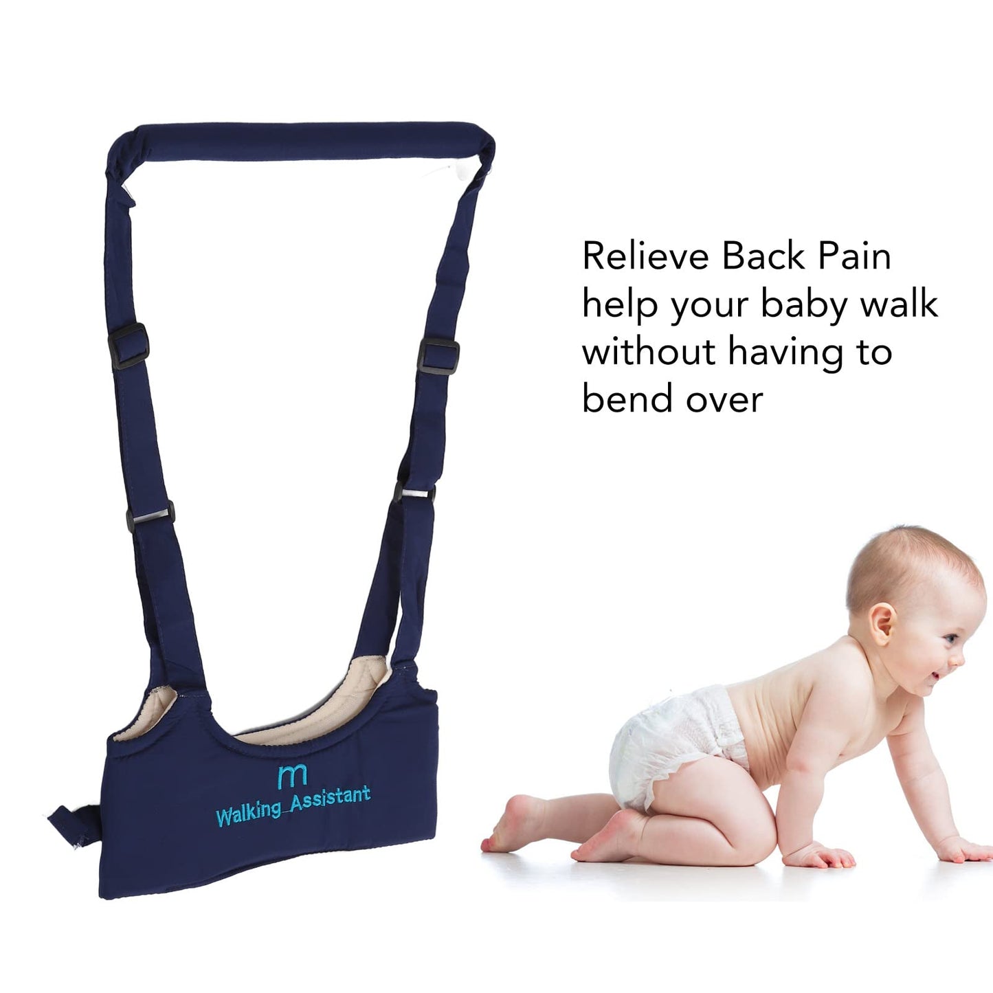 Baby Walking Harness, Adjustable Comfortable Breathable Anti Lost Baby Girl Walker For Infant Child Activity(Navy Blue)