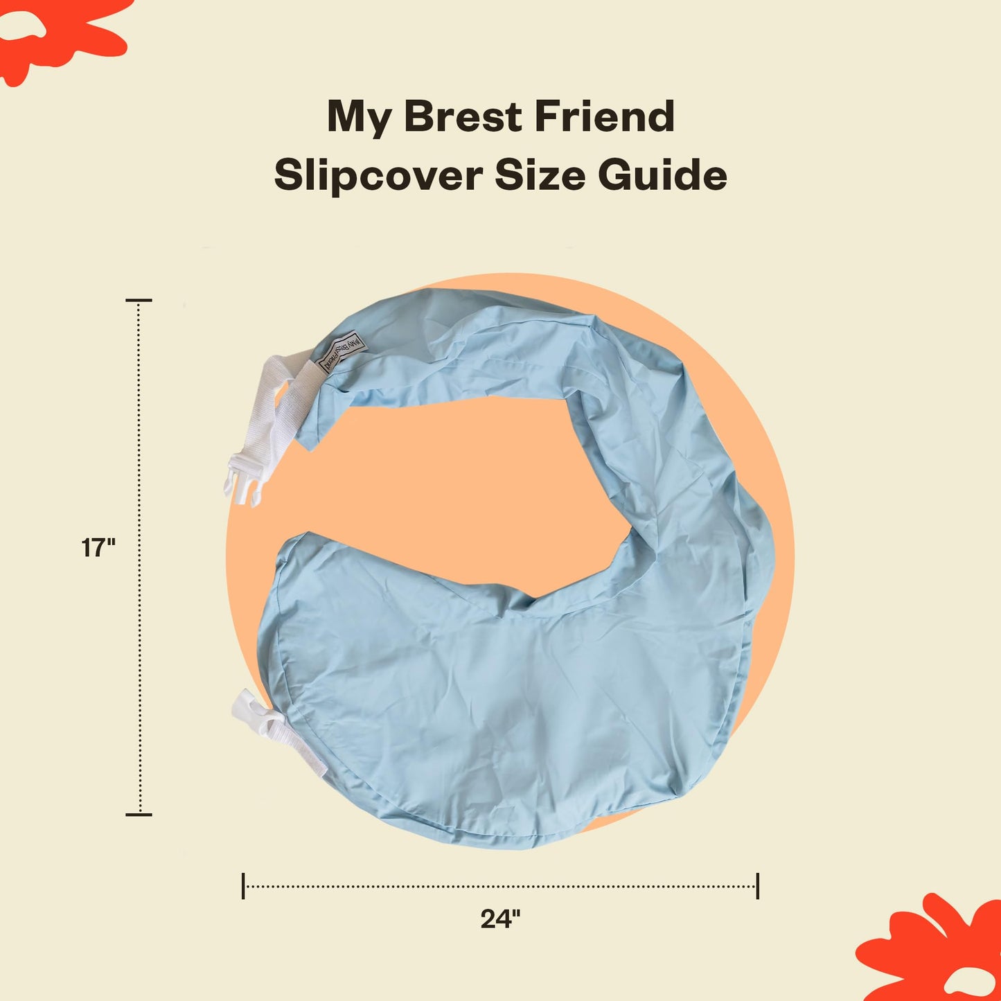 My Brest Friend Original Nursing Pillow Cover - Slipcovers For Baby - Vinyl, Adjustable Fit, Easy Care, Durable - Original Nursi