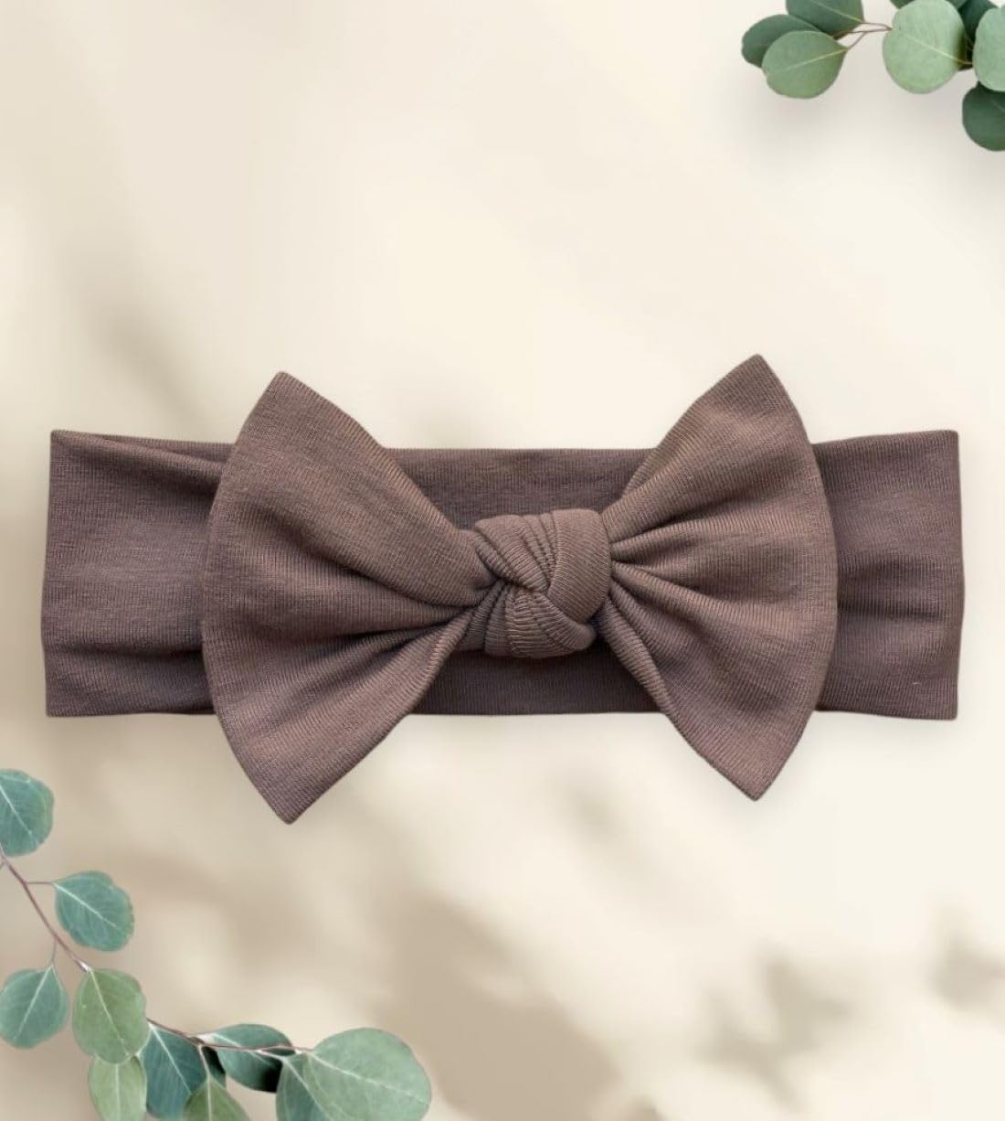 Babygiz Baby Girl Headbands-Infant,Toddler Cotton Handmade Hairbands With Bows Child Hair Accessories (Brown)