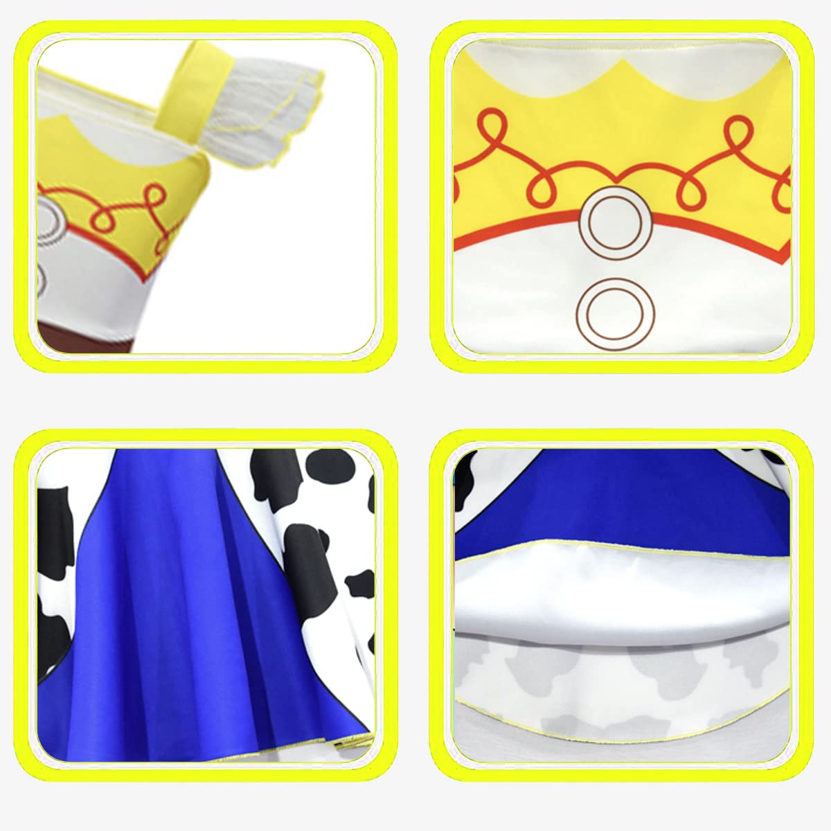 Roctocesy Little Girls Princess Dresses Cowgirl Jessie Costume Outfit For Halloween Fancy Party Dress Up Birthday Outfits