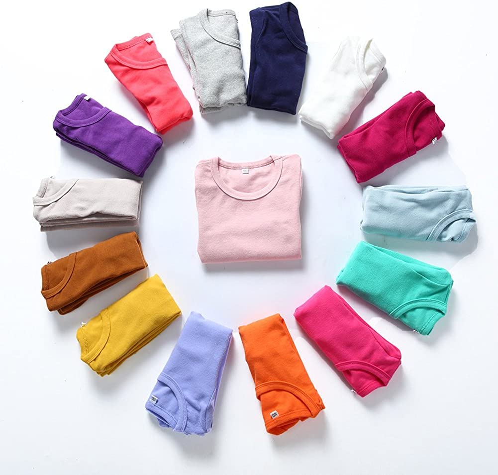 Kisbini Unisex Girls 100% Cotton Long Sleeve T-Shirt Top Tees Pink 3T