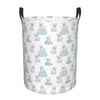 Kuilepa Playful Polar Bear Pals Print Laundry Basket Circular Laundry Hamper With Handles Waterproof Dirty Clothes Storage Baske