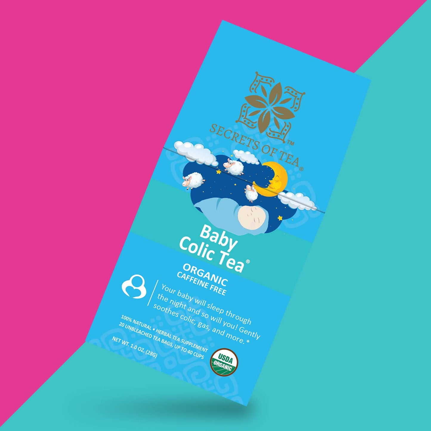 Secrets Of Tea Baby Colic Tea For Gas, Acid Reflux Relief, Tummy, And Sleep - Natural Usda Organic Caffeine-Free Herbal Calming