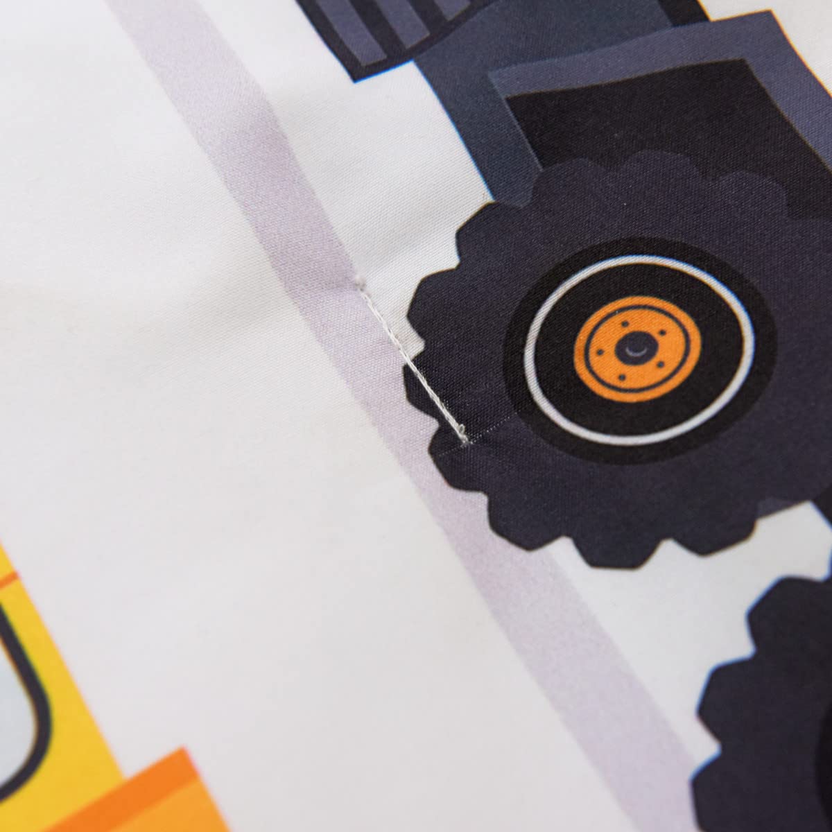 Ntbed 4 Pieces Construction Toddler Bedding Set For Baby Boys, Truck Vehicles Excavator Cars Printed, Includes Comforter, Flat S