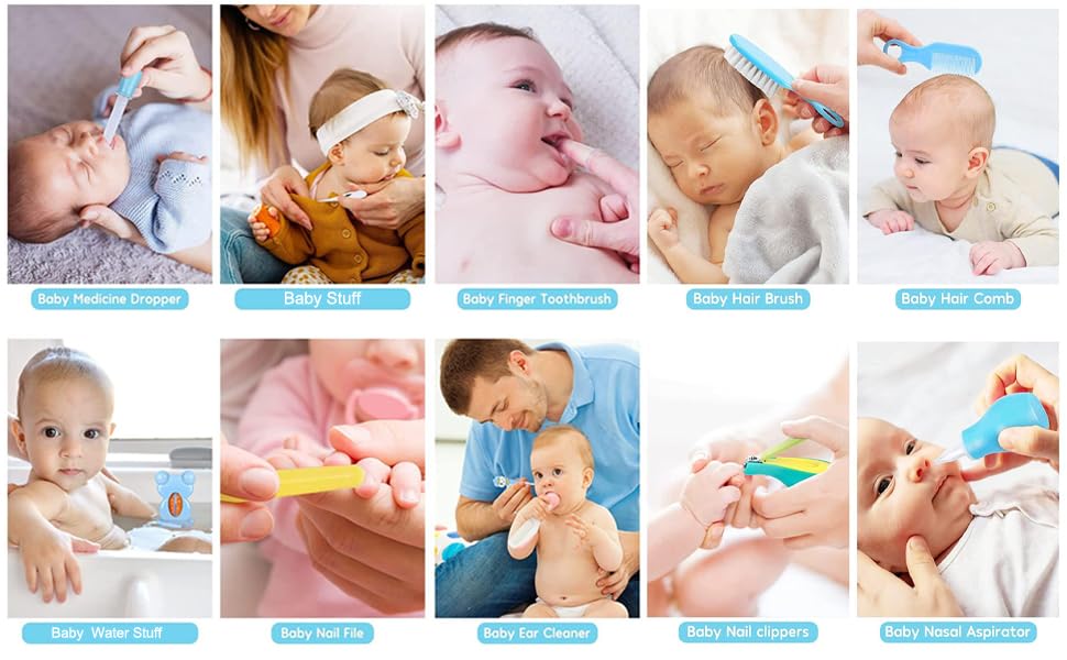 Baby Healthcare And Grooming Kit, Portable Baby Safety Care Set, Baby Essentials Kit For Newborn (Blue 26 In 1)