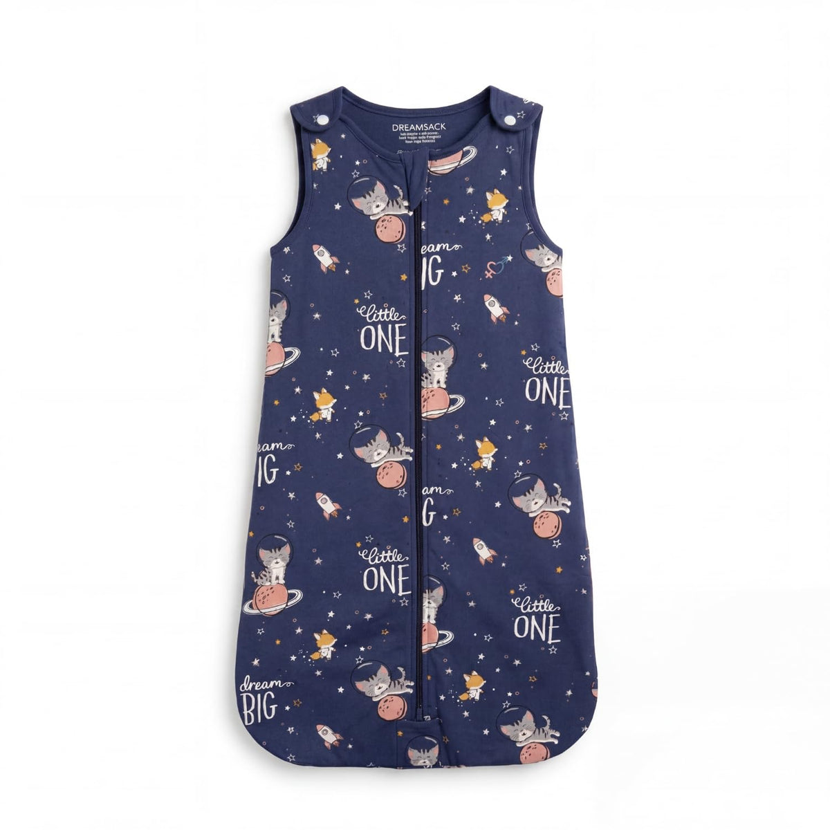 haus & kinder DreamSack Baby Sleeping Bag Spacewalk Print (612 Months) 100% Cotton Baby Sleep Sack Wearable Blanket with Zipp