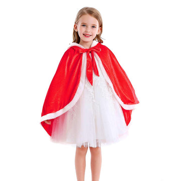 Itvti Princess Cloak With Hood Girls Cape Kid Toddler Costume Dress Up For Halloween Christmas Carnival Cosplay, Red, 2-3 Years