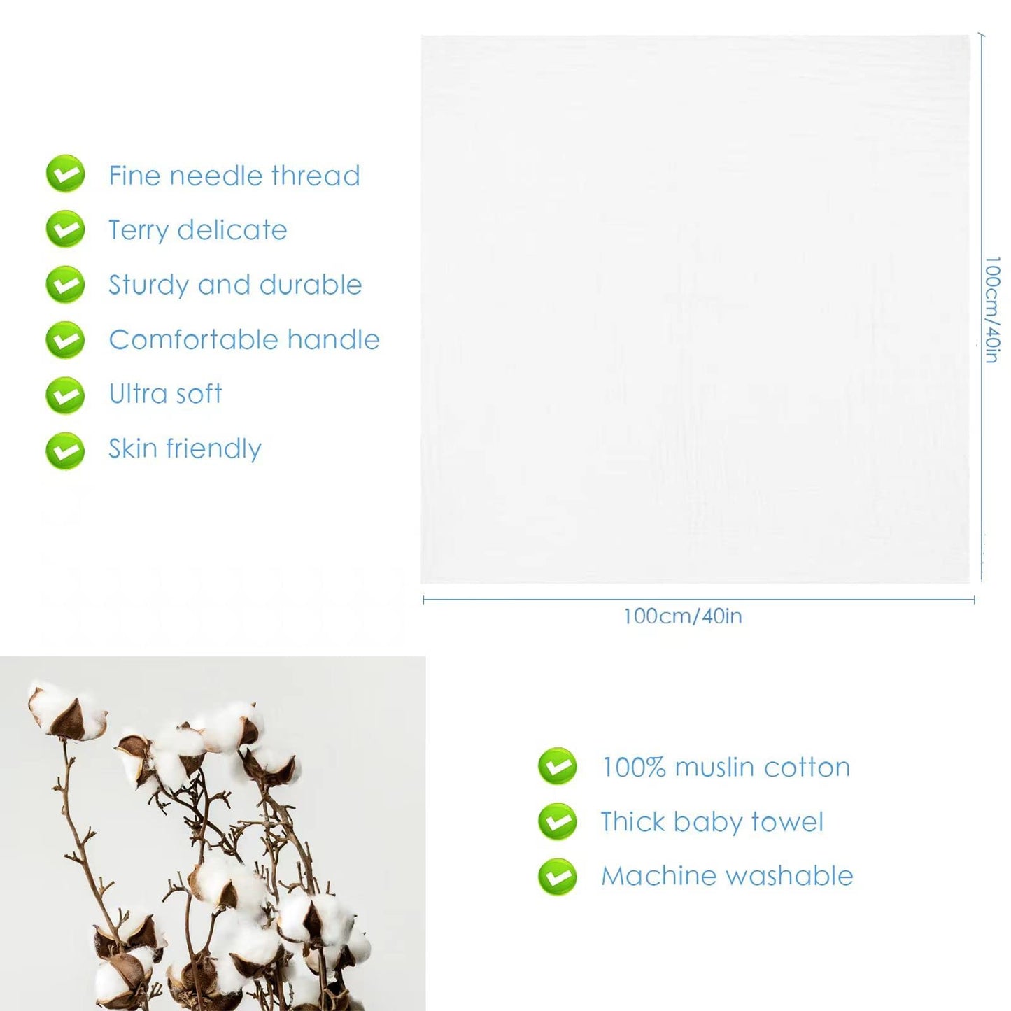 Asung Baby Towels Muslin Bath Towel 3Pack Infant Towels For Newborn Boy Girl 6 Layers Ultra Soft Cotton Toddler Towel For Baby'S