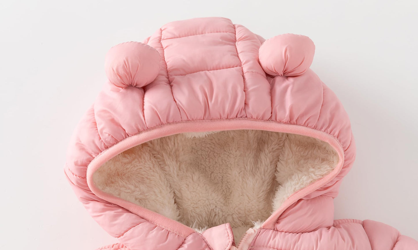 Cecorc Winter Coats For Kids With Hoods Light Puffer Jacket For Girls | Baby, Infants, Toddlers, 2T,Pink(With Fleece Inside)
