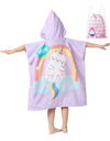 Athaelay Soft Microfiber Swim Cover-Ups For 3 To 10 Years Old Kids Hooded Bath Beach Poncho Towels (Cat, Fits 3-10 Years)