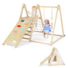 Joymor 7-In-1 Indoor Jungle Gym Foldable Climbing Set With Adjustable Swing & Secret Base Playground, Wooden Indoor Climbing Toy