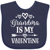 Inktastic Grandma Is My Valentine Baby Bib Navy Blue 33938