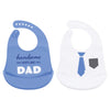 Hudson Baby Unisex Baby Silicone Bibs, Handsome Just Like Dad, One Size