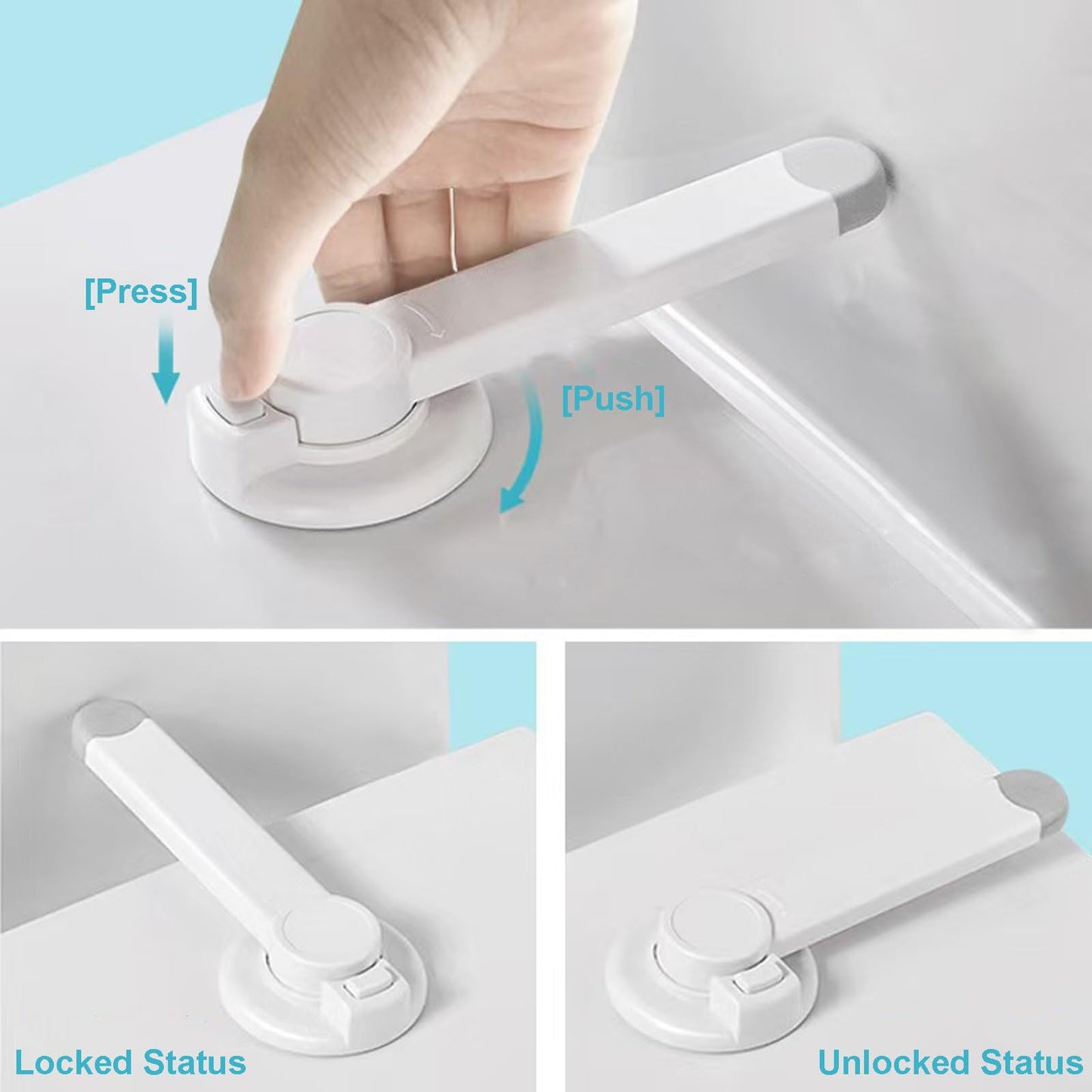 2025 New Baby Toilet Lock Kit,Kid Toilet Seat Attachment,Toilet Flush Lock, Kid'S Bathroom Safety Products For Child Proofing,Ba