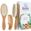 Funfushka Baby Hair Brush Set For Newborns & Toddlers - Baby Brush And Comb Set With Soft Bristle Hair Brush Perfect For Cradle