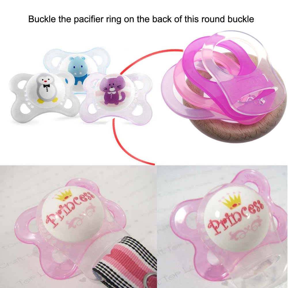 4Pcs Pacifier Adapter Rings Silicone Rings For Pacifier Clip Button Soother Dummy Pacifiers Holder Newborn Gift Safe For Baby (G