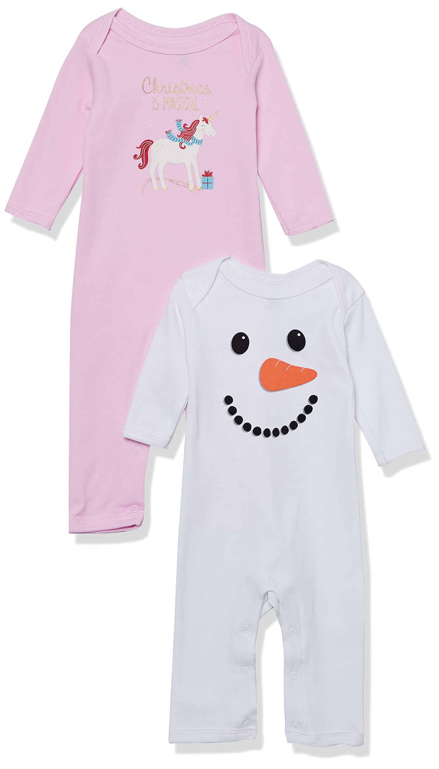 Hudson Baby Unisex Baby Cotton Coveralls Snowman, 18-24 Months