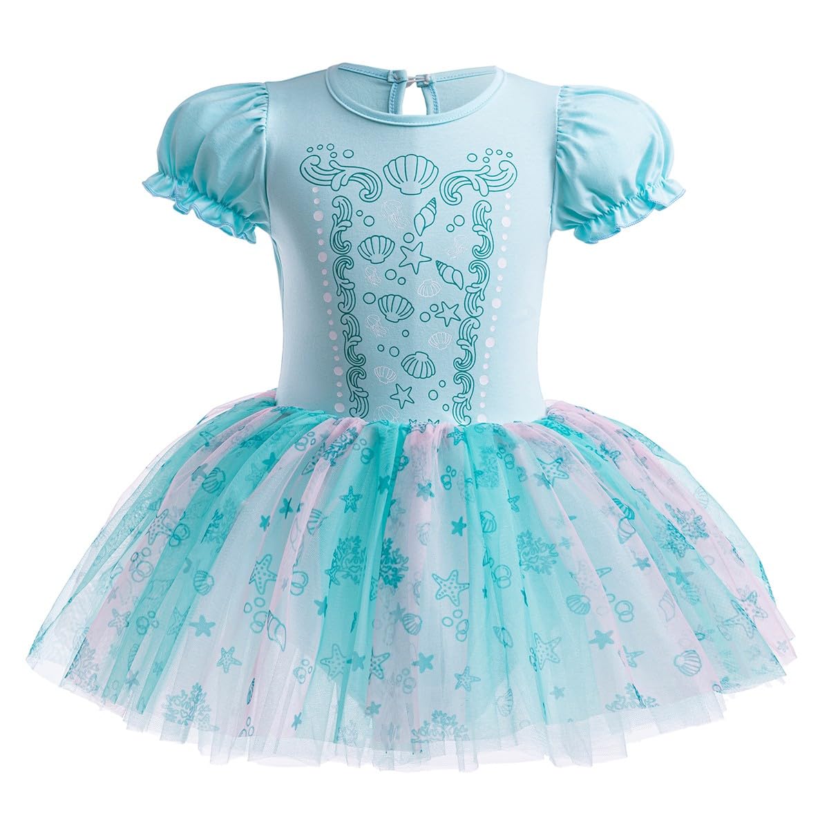 DYMCII Baby Girls Ariel Mermaid Princess Ballet Dress Leotards Skirted Tutu Kids Halloween Xmas Party Fancy Costume 5-6T