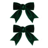 Cute Green Velvet Hair Bow Clips 3' Fall Bowknot Alligator Barrettes Hairpins For Baby Girls,Toddlers, Kids,Teens Christmas Par