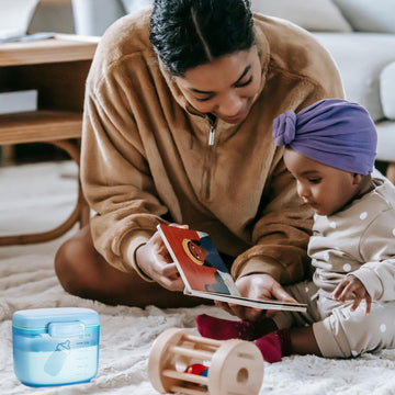 Tempo Baby Portable Formula Dispenser, Formula Dispenser With Scoop And Scraper, 300G 1000Ml (Blue)