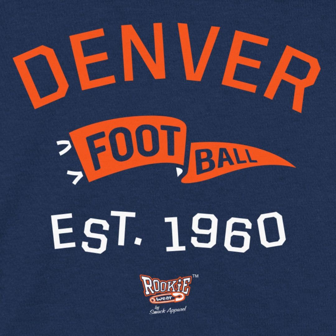 Retro Pennant Baby Apparel For Denver Football Fans (Nb-7T) (Navy Onesie, 18 Months)