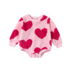 Socutebabe Valentines Day Baby Girl Outfit Cute Heart Sweatshirts Bubble Romper Onesie Long Sleeve Toddler Clothes (Fuzzy Heart