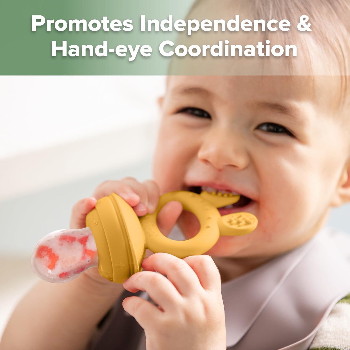 Haakaa Baby Fruit Food Feeder & Silicone Nibble Tray Combo - Breastmilk Popsicle Mold For Baby Cooling Relief, Bpa Free Baby Mes