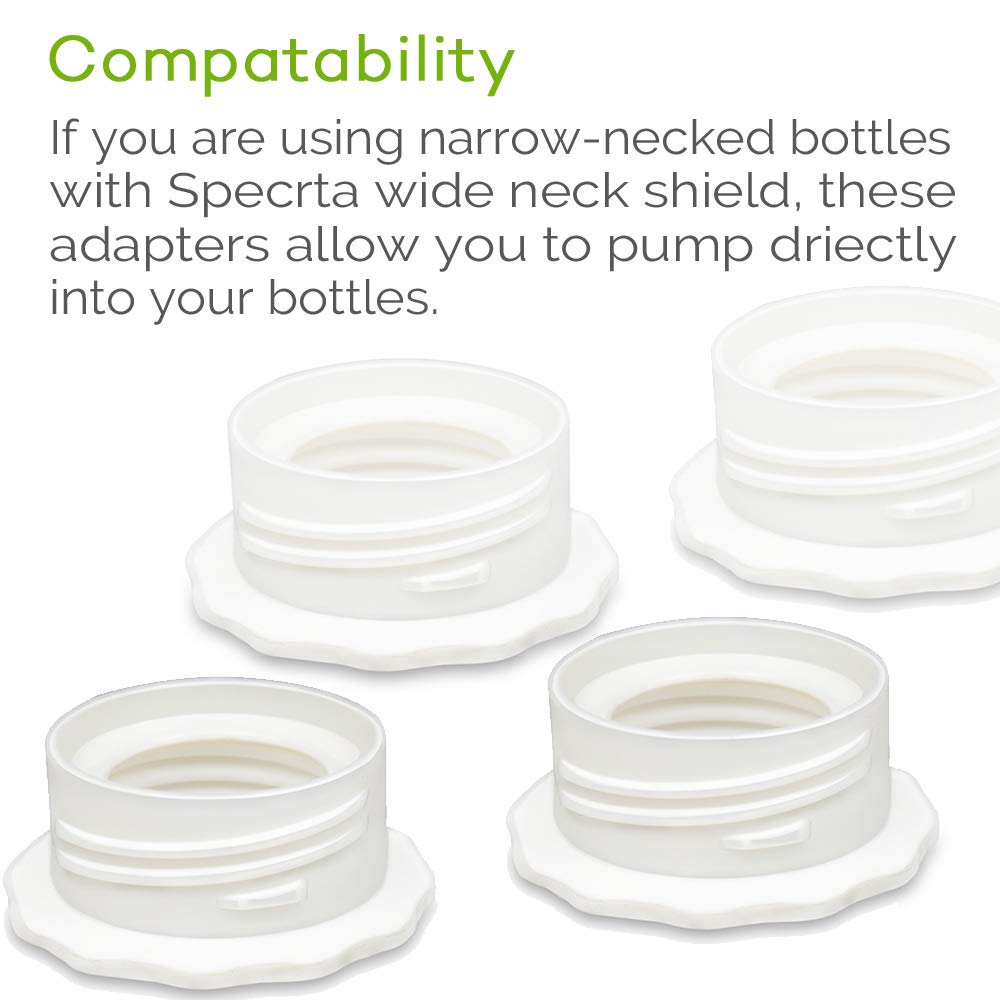 Pumpmom-Us Pump Bottle Adapter, Baby Bottle Thread Changer Converter For Spectra S1 S2 Wide Mouth Flanges To Use Standard Sized