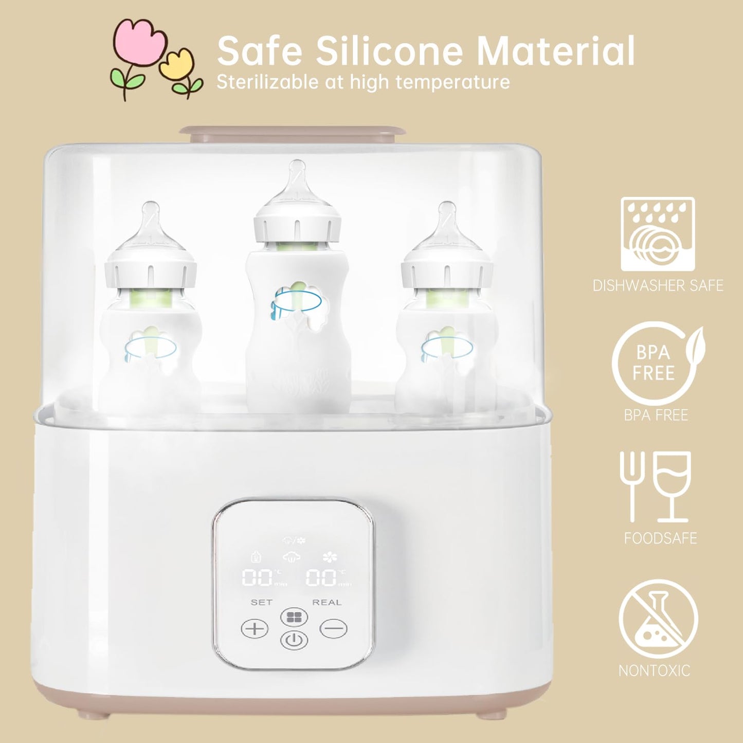 3 Pack White Silicone Sleeves For Dr. Brown'S Glass Baby Bottles 5Oz, Anti-Slip & Anti-Breakage Design, Compatible With Dr. Brow