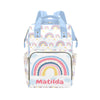 Personalized Rainbow Diaper Bag for Women, Custom Name Nursing Mommy Daypack, Diaper Bag for Baby Girl Boy, New Mom Gifts