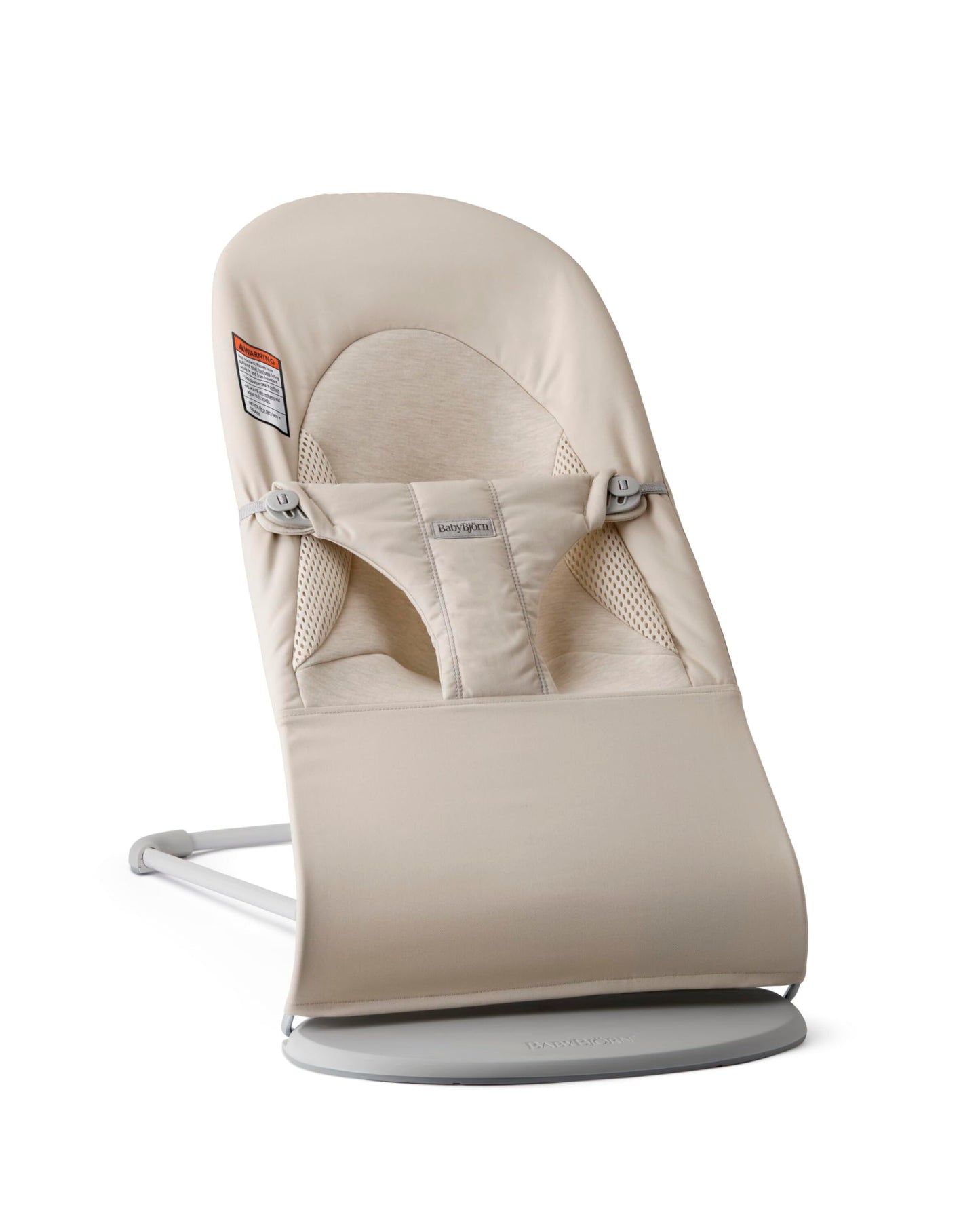 BabyBjrn Bouncer Balance Soft, Light Beige, Woven/Jersey, Tri-Fabric | 2-in-1 Adjustable Baby Bouncer Seat and Toddler Chair, Ne