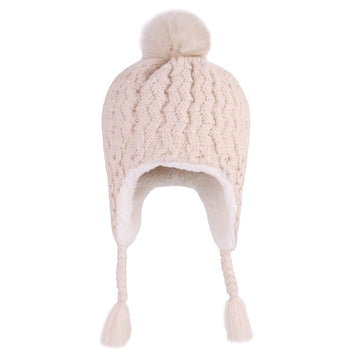 Langzhen Infant Pom Pom Beanie Kid Winter Hats Toddler Cap Knit Warm Beanies Caps For Baby Boys Girls(Beige,12-24 Months)