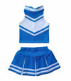 Total 2550 Little Girls' Cheerleader Cheerleading Outfit Uniform Costume Cosplay Halloween Medium Blue/White (S / 2-5)