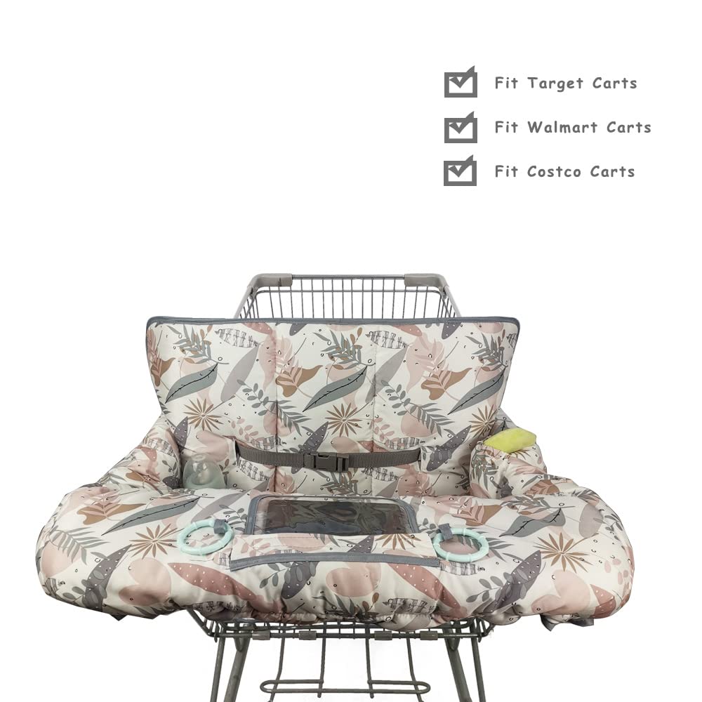 Shopping Cart Cover For Baby, 2 In 1 High Chair Cover For Restaurant Seat & Grocery Cart Cover For Babies, Thick Padded With Cle