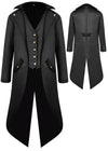 Boys Medieval Tailcoat Jacket Halloween Costumes, Gothic Steampunk Vintage Victorian High Collar Uniform Coat(Black,Medium(Us8-1