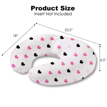 Little Grape Land Nursing Pillow Cover For Baby Girl, 2 Pack Soft Removable Breast Feeding Pillow Cover, 100% Cotton Nursing Pil