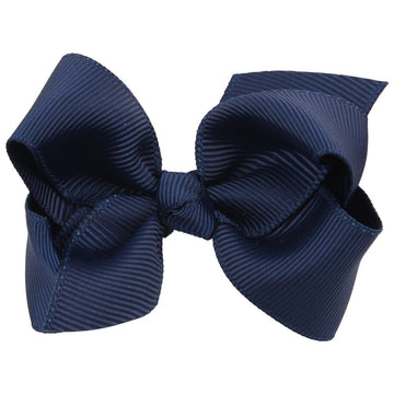 Zoonai 3 Inch Baby Girl Hair Bows Boutique Hair Clip Teens Toddlers Hairpin Headwear - Set Of 2 (Navy)